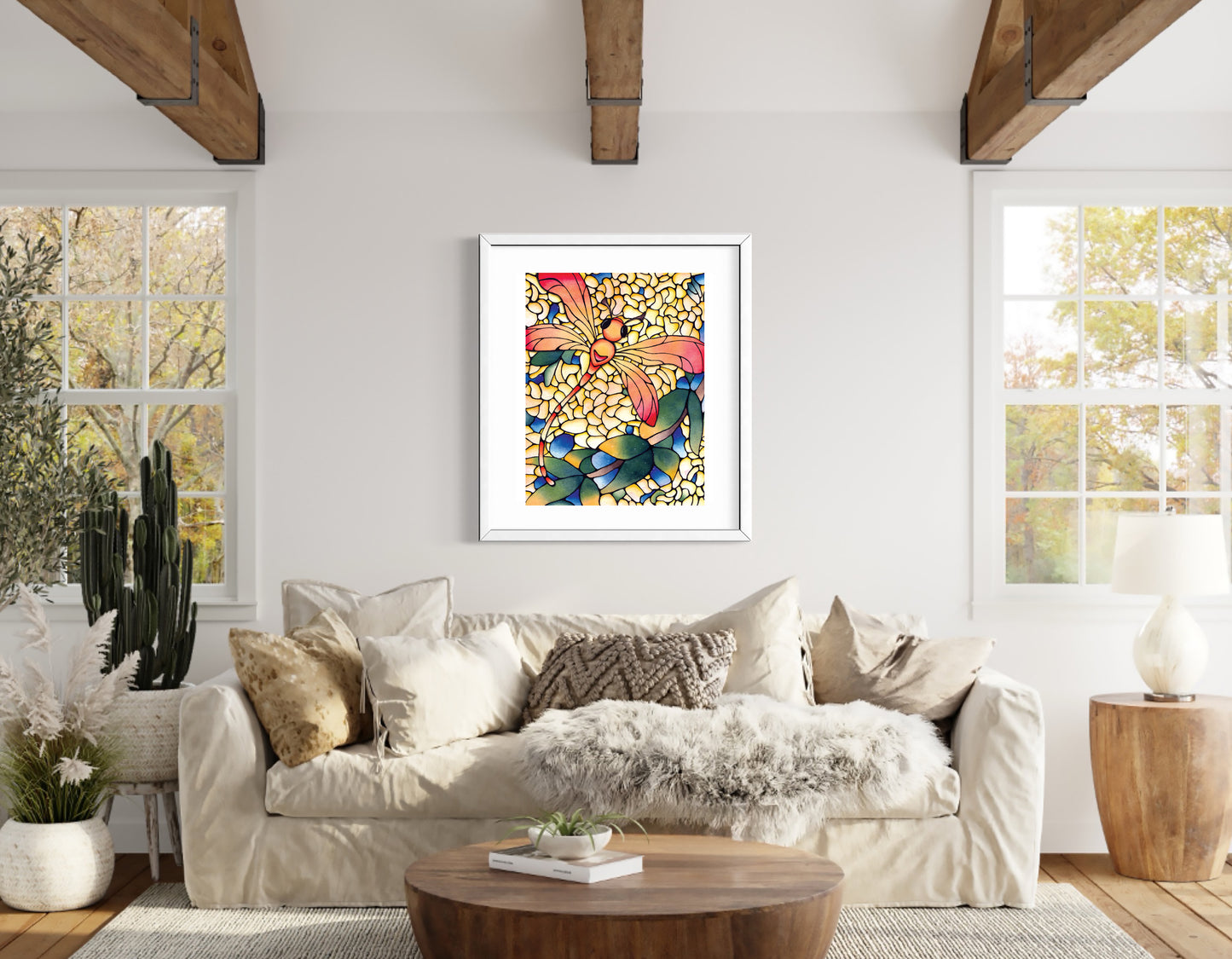 Orange Dragonfly Art Print