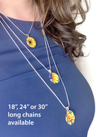 Load image into Gallery viewer, Limited Edition - Sunflower Necklace - Circle Pendant
