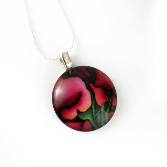 Red Gladiolus Circle Necklace
