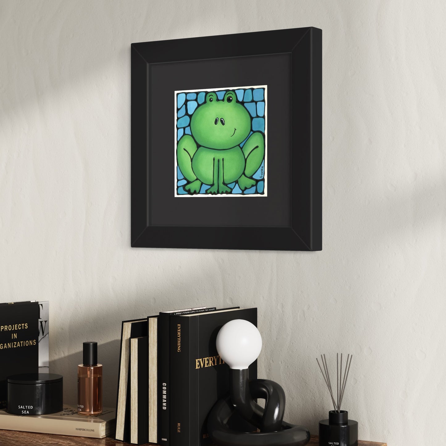 Frog Original Painting Framed