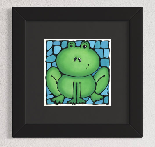 Frog Original Painting Framed