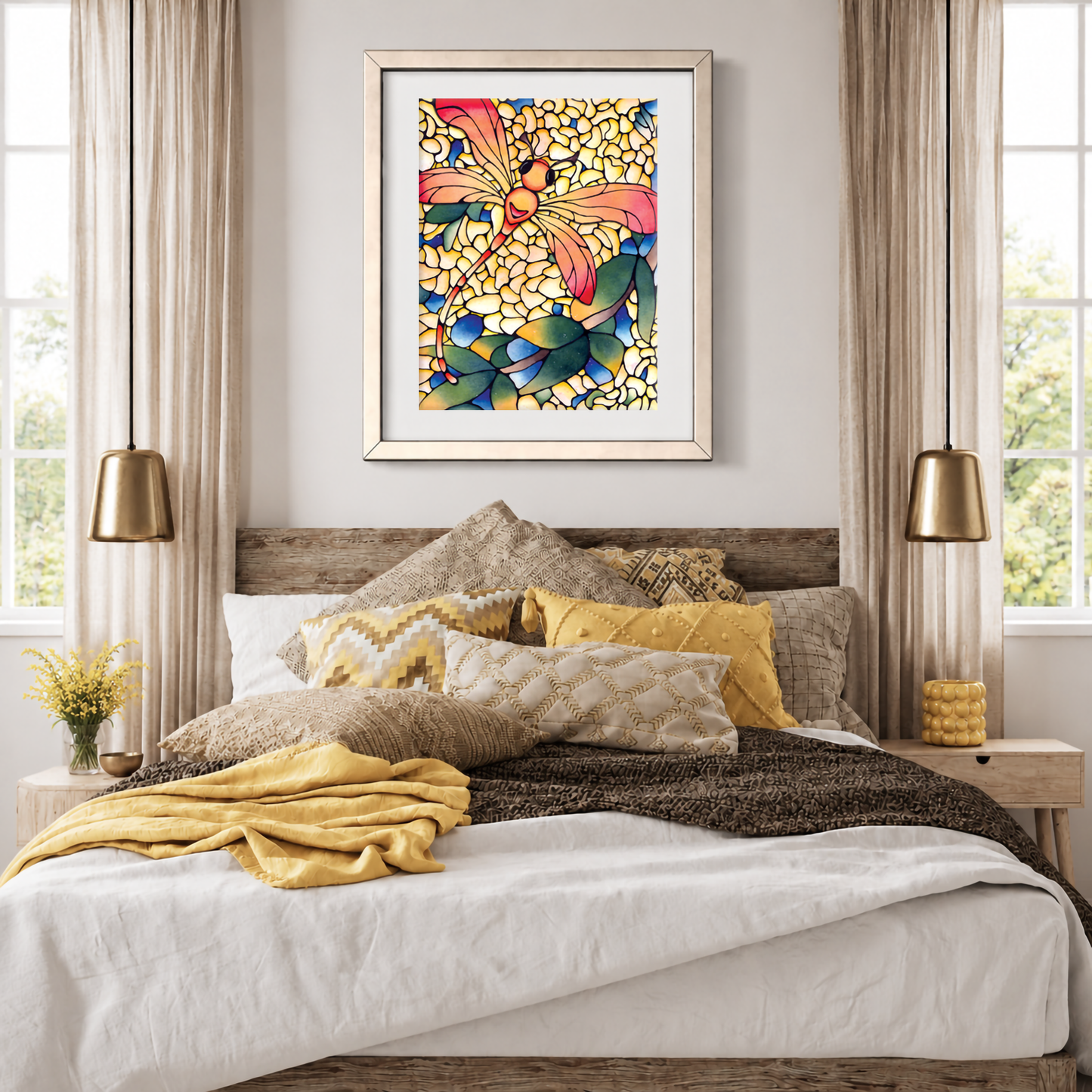 Orange Dragonfly Art Print