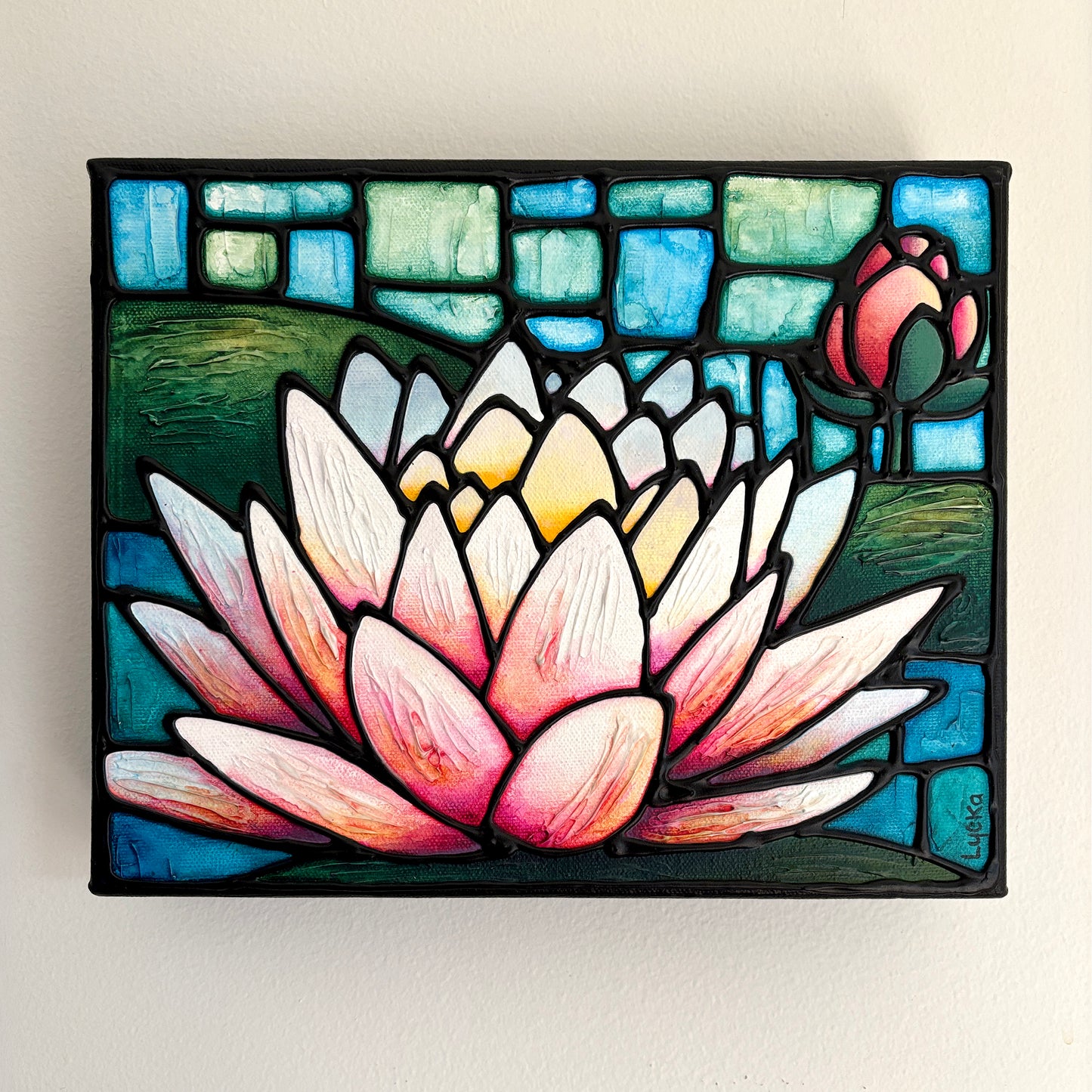 Lotus Flower Original Painting 10 x 8 inch