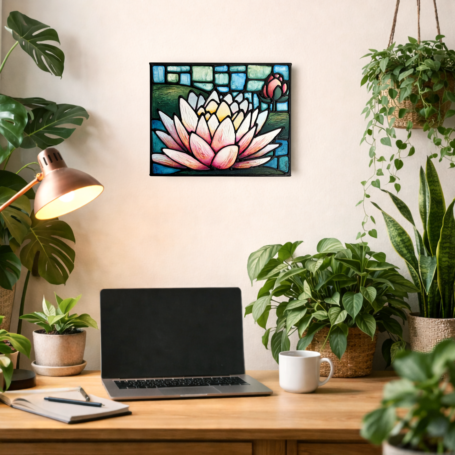 Lotus Flower Original Painting 10 x 8 inch