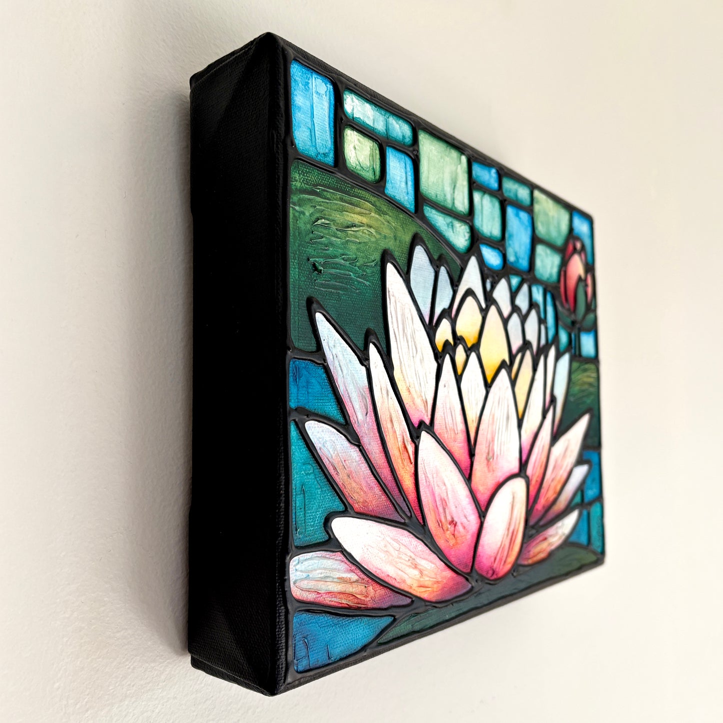 Lotus Flower Original Painting 10 x 8 inch