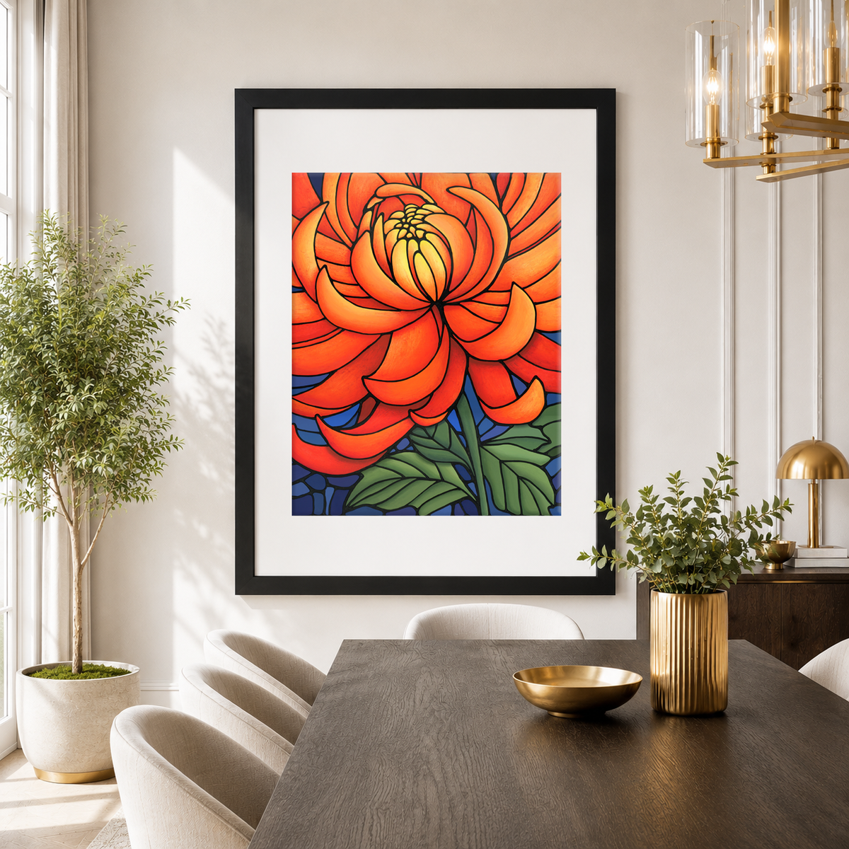 Orange Chrysanthemum Art Print