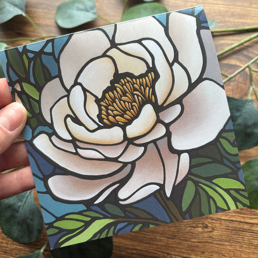 Peony Flower Greeting Card