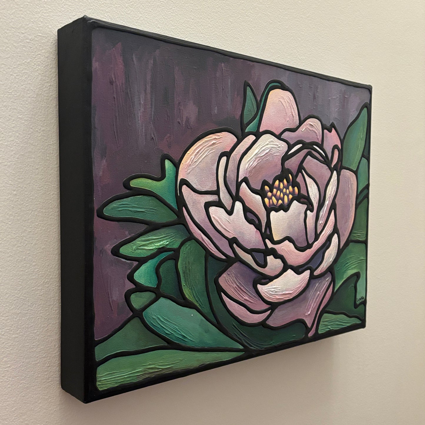 Peony Flower Original Painting 16 x 12 inch
