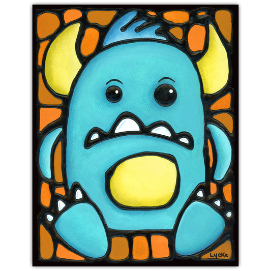 Snuggle Beast Monster Painting 8" x 10"