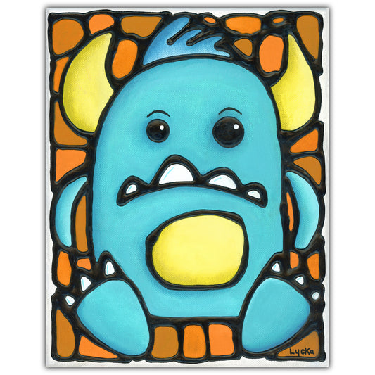 Snuggle Beast Monster Painting 8" x 10"