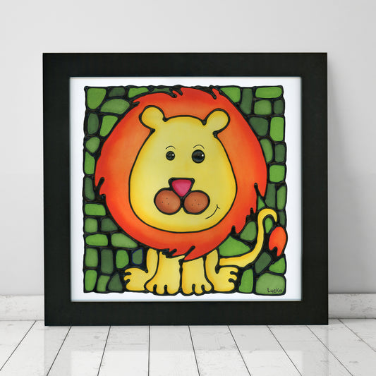 Lion Sitting Wall Art Print