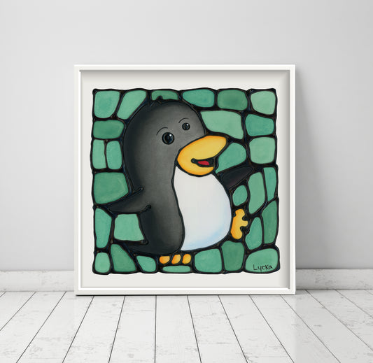Penguin Dancing Wall Art Print