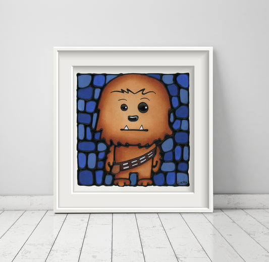 Grumpy Space Dog Art Print
