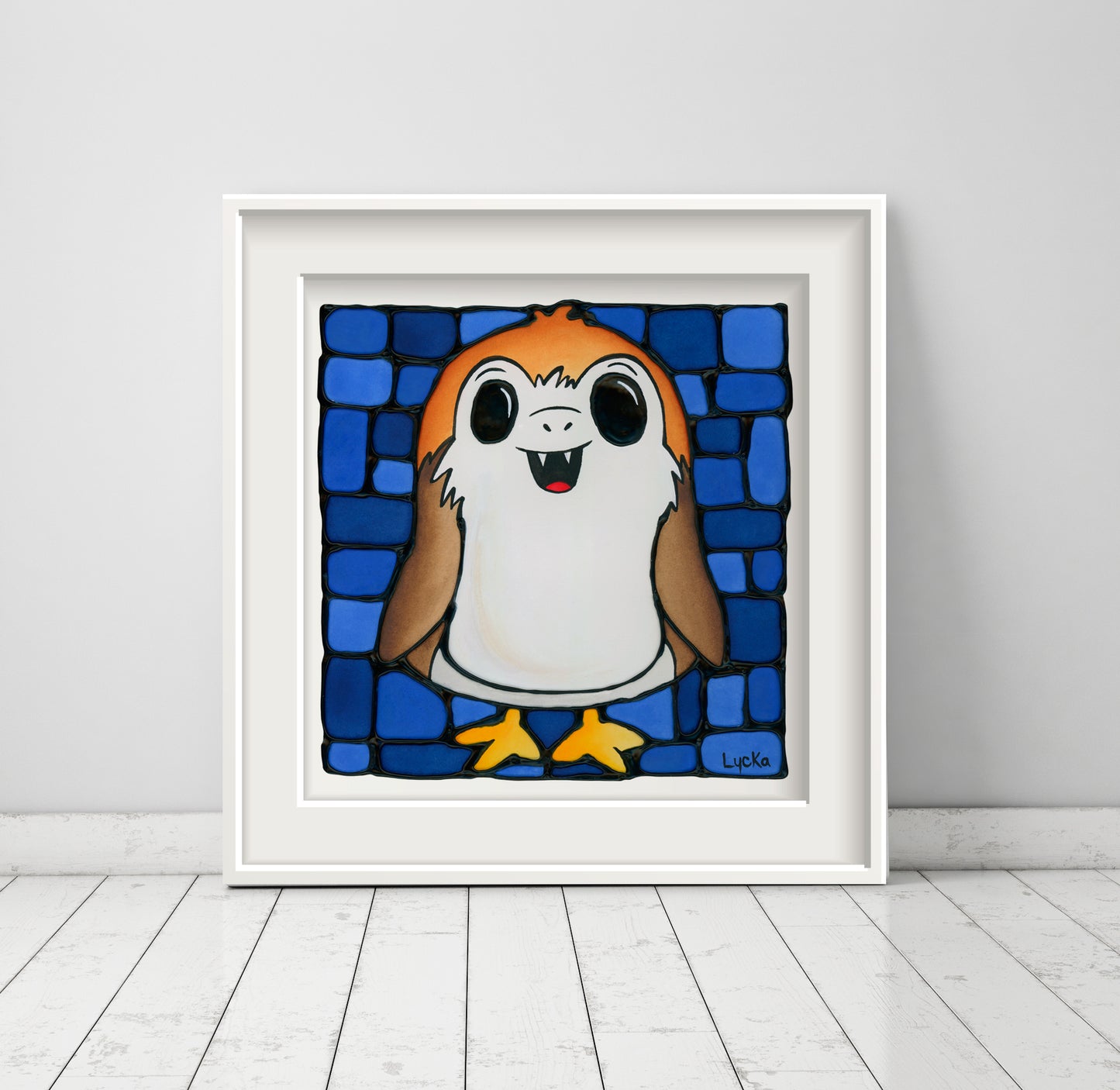 Chubby Space Penguin Art Print