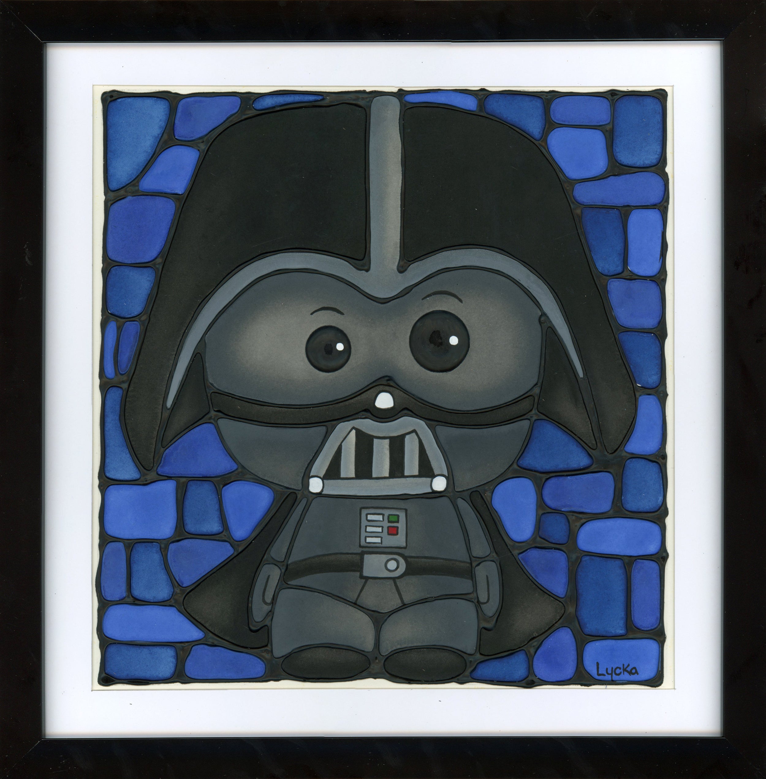 Vader Original Painting 13" x 13" Framed