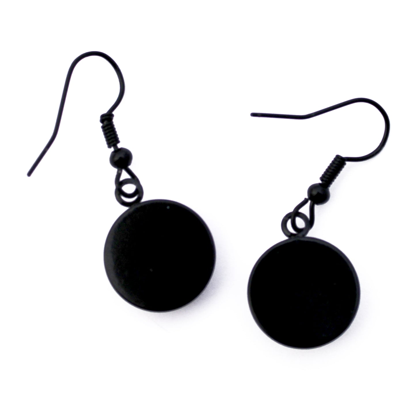 Orange Dragonfly Black Circle Glass Earrings