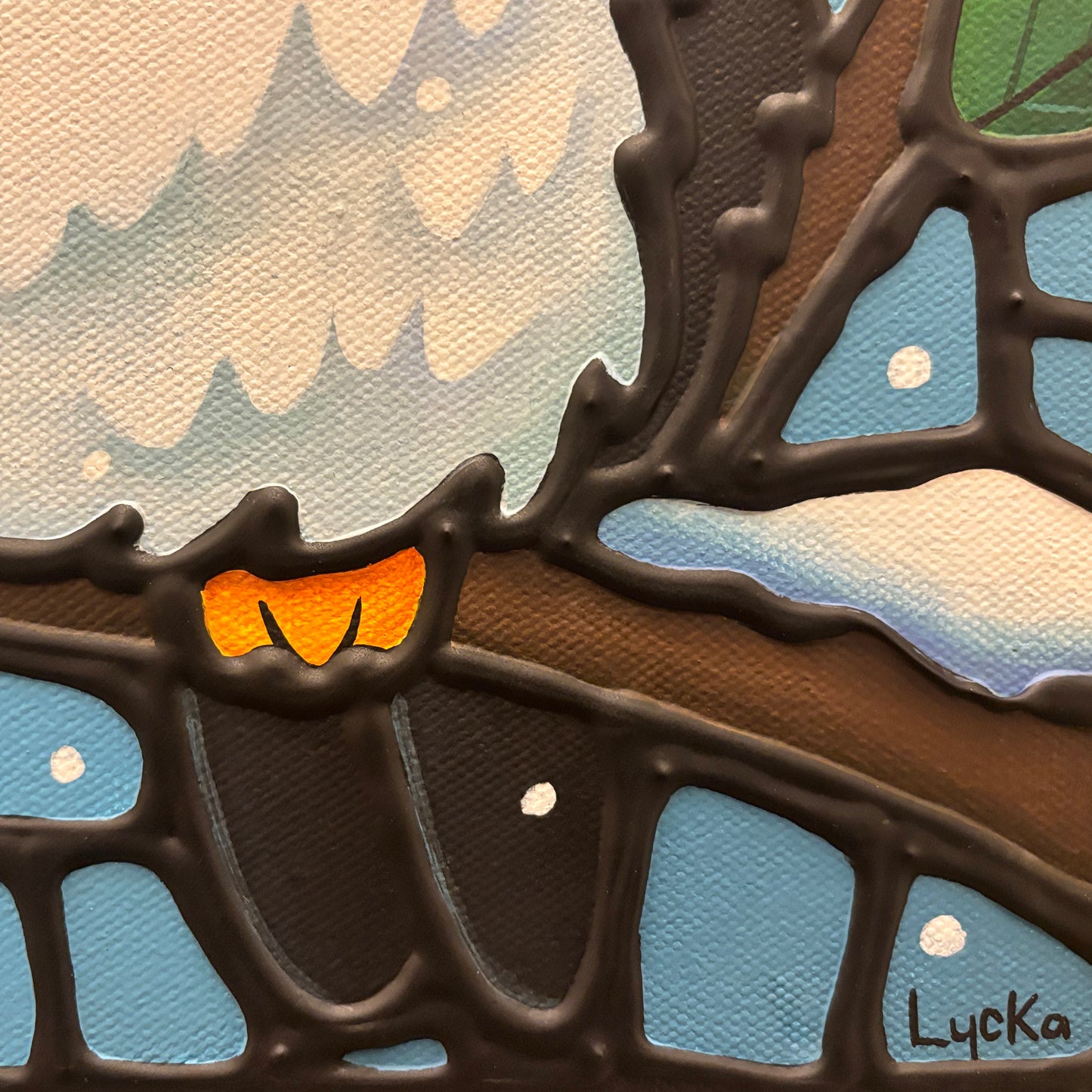 'Fluffy McFlufferton' Original Chickadee Painting 12 x 16 inch