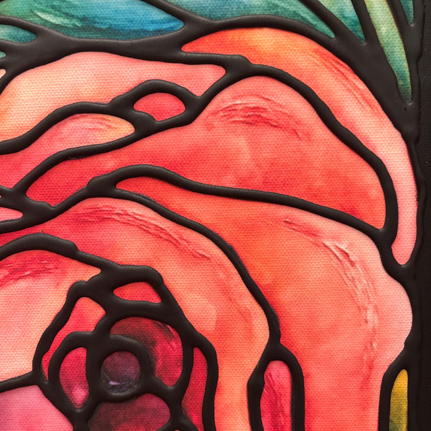 Roses Original Painting Framed 17 x 13 inch