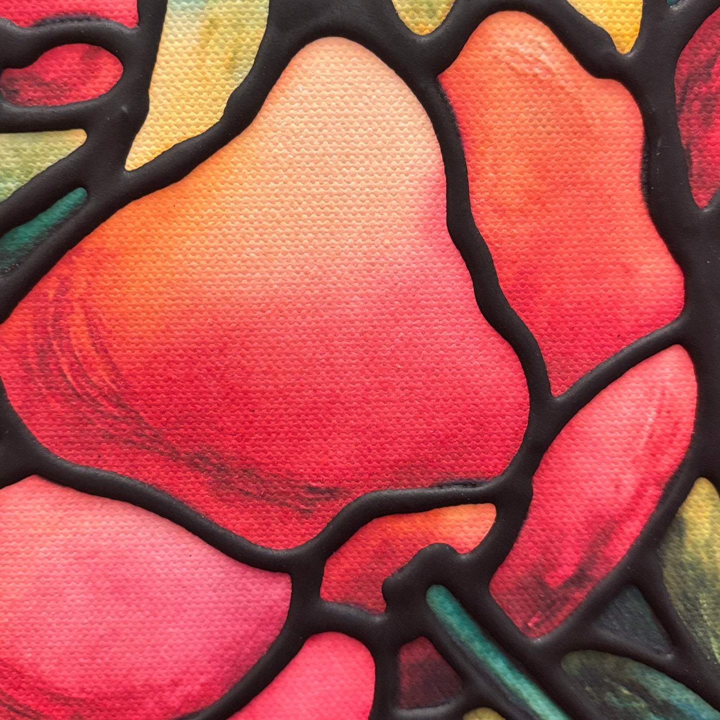 Roses Original Painting Framed 17 x 13 inch