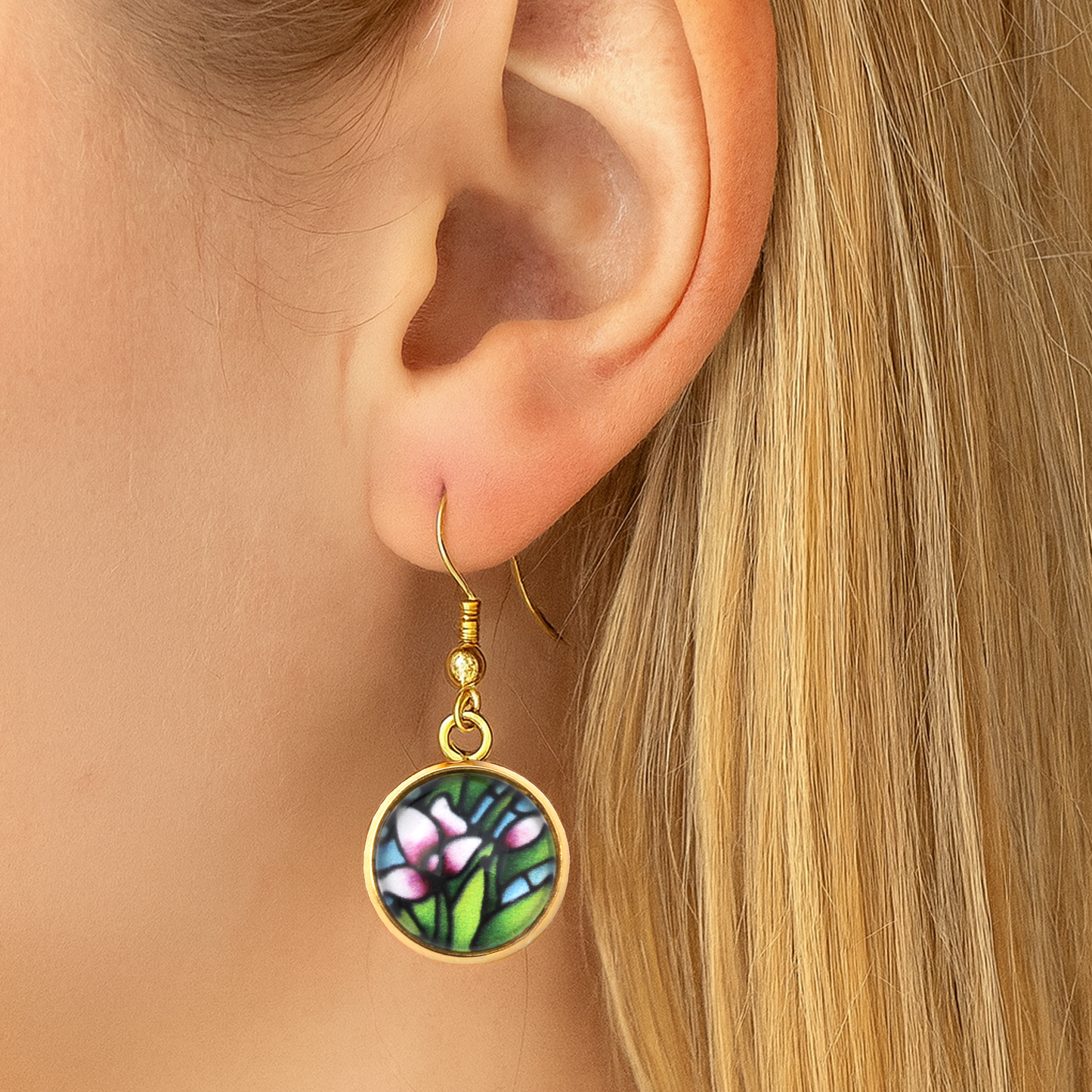 Snapdragon Gold Circle Earrings