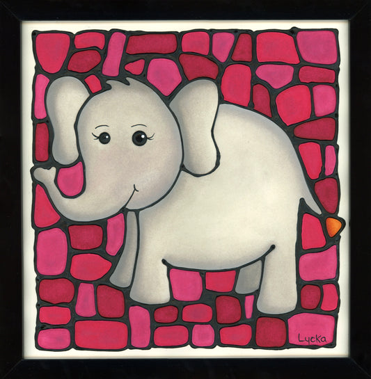 Elephant Original Painting Framed