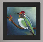 Load image into Gallery viewer, Hummingbird Original Painting Framed 10 x 10 inch
