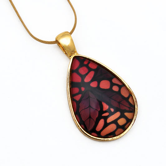 Autumn Leaves Gold Teardrop Necklace
