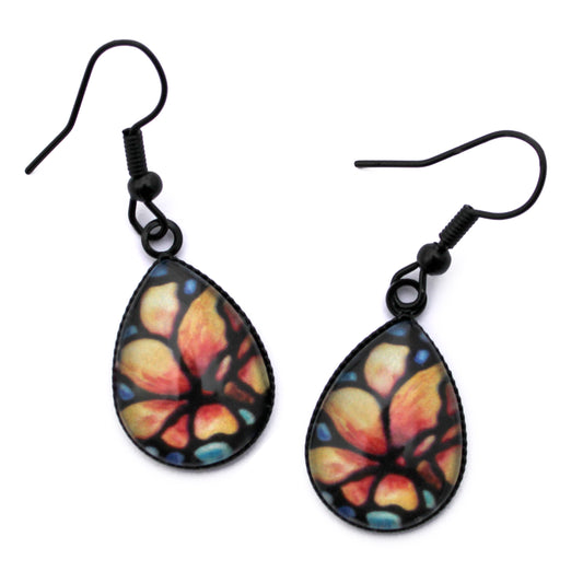 Magnolia Black Teardrop Earrings