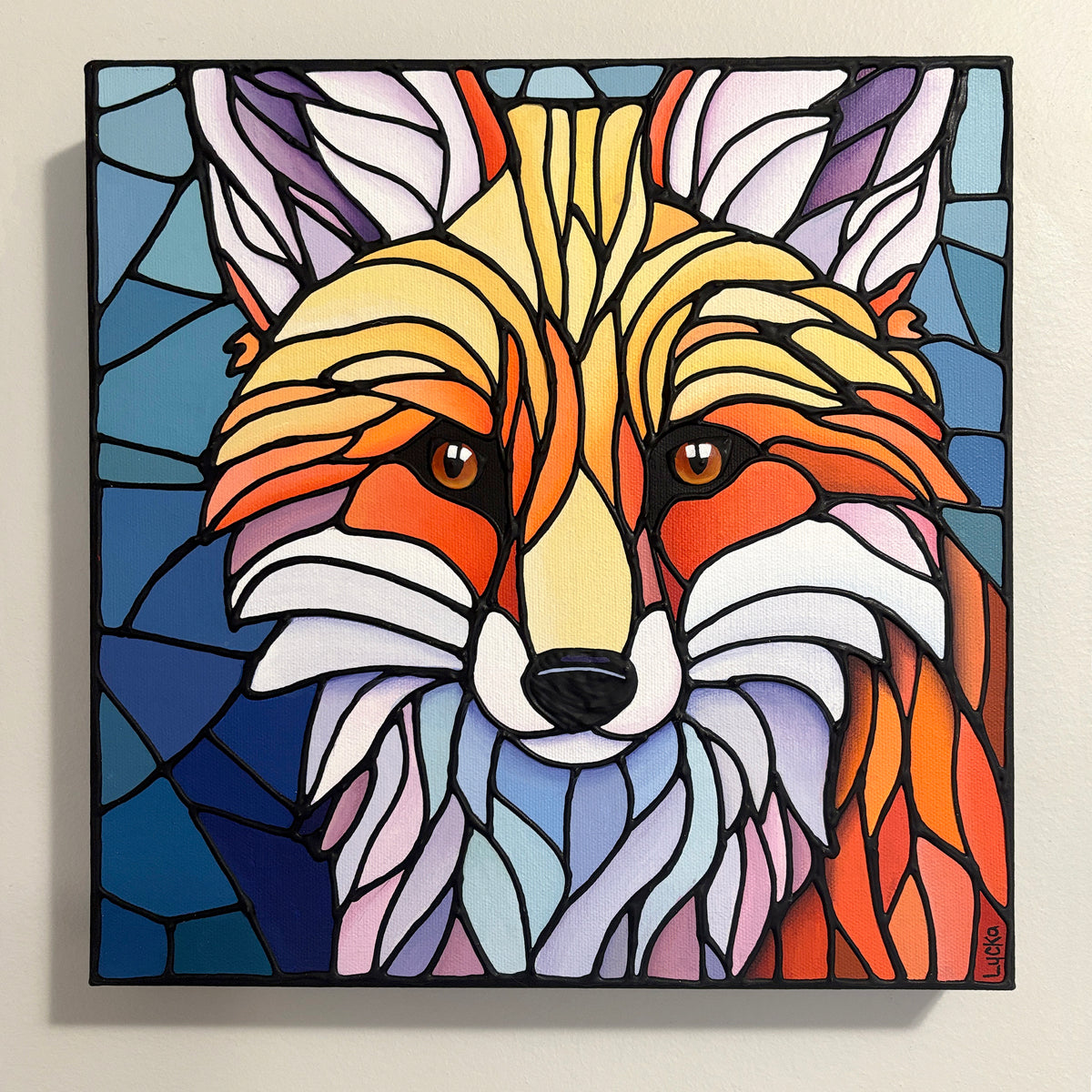 Fox Original Painting 12 x 12 inch