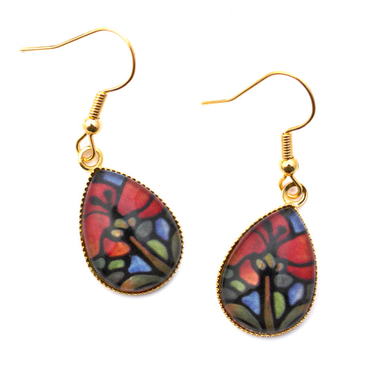 Poppy Gold Teardrop Earrings