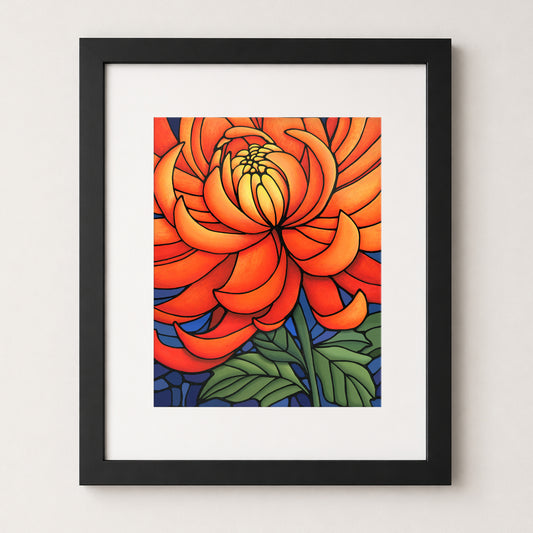 Orange Chrysanthemum Art Print