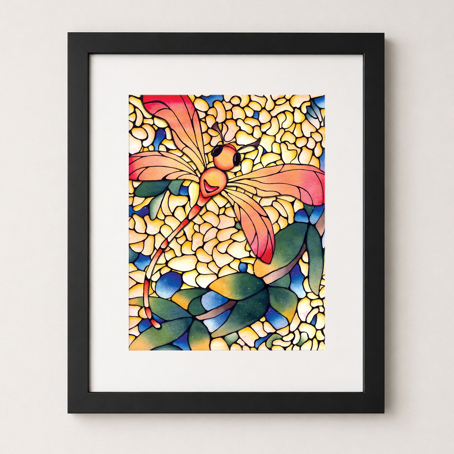 Orange Dragonfly Art Print