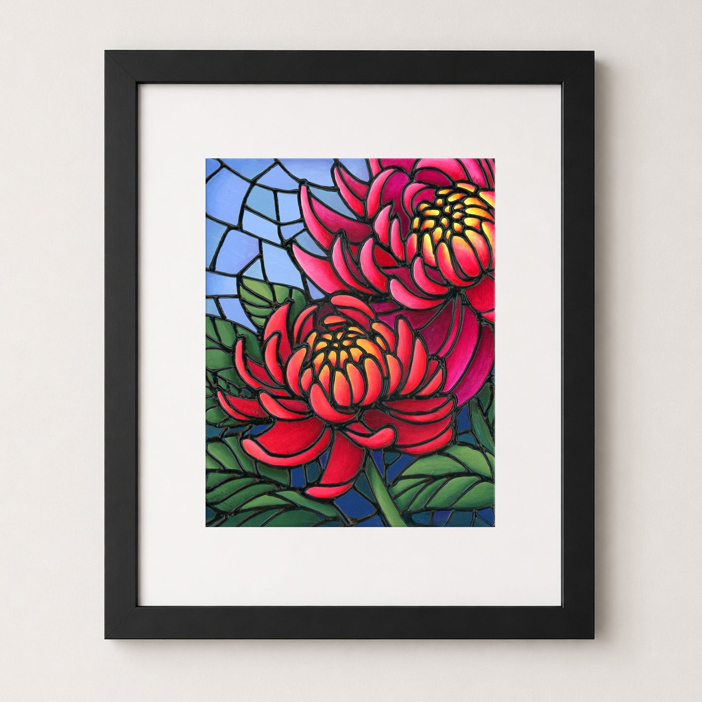 2 Pink Chrysanthemums Art Print