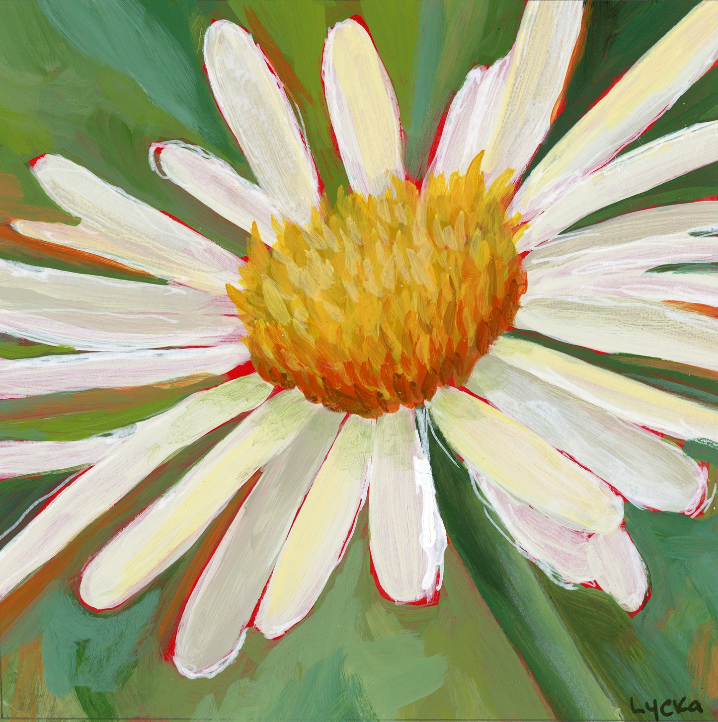 'Gentle Blossom' Original Painting Framed 10" x 10"