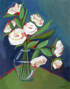 White Roses Original Painting 11" x 14" Framed