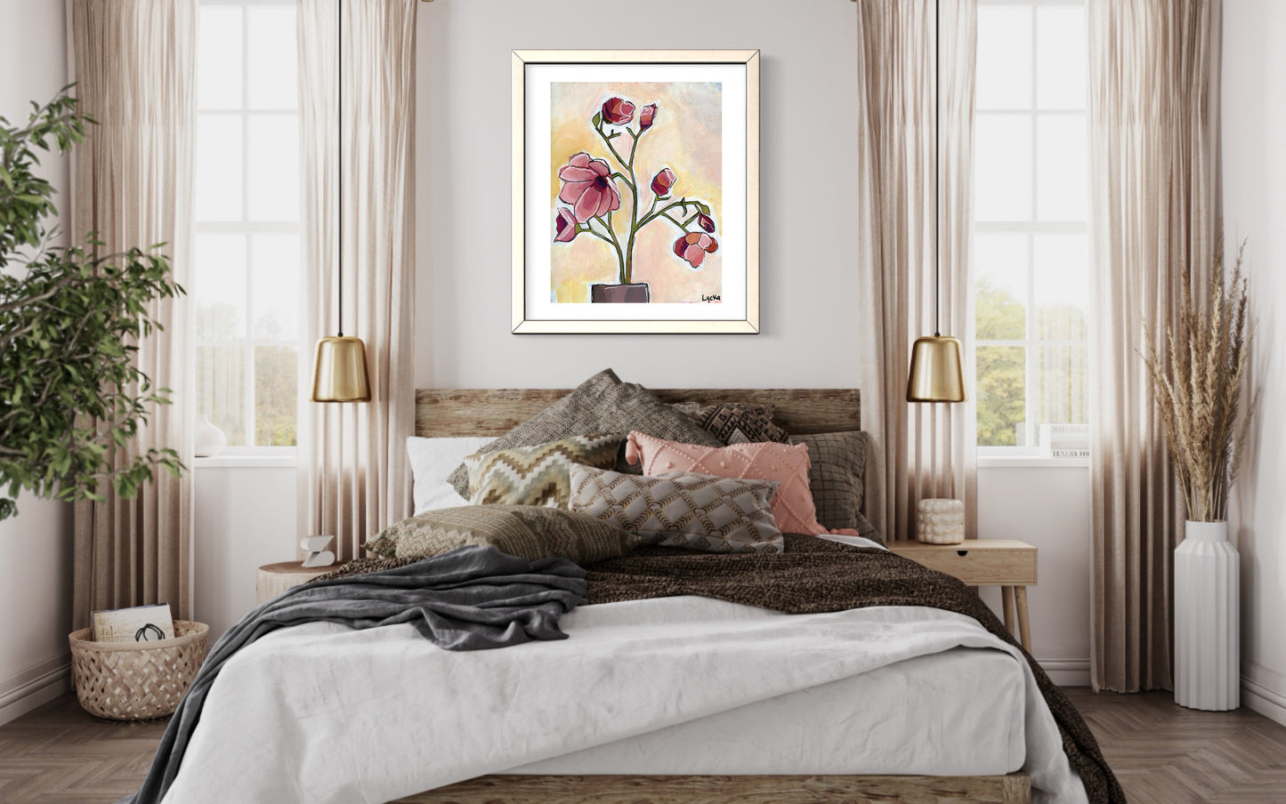 Pink Magnolia Flower Art Print