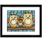 Load image into Gallery viewer, Owl Family Original Painting 15&quot; x 12&quot; Framed
