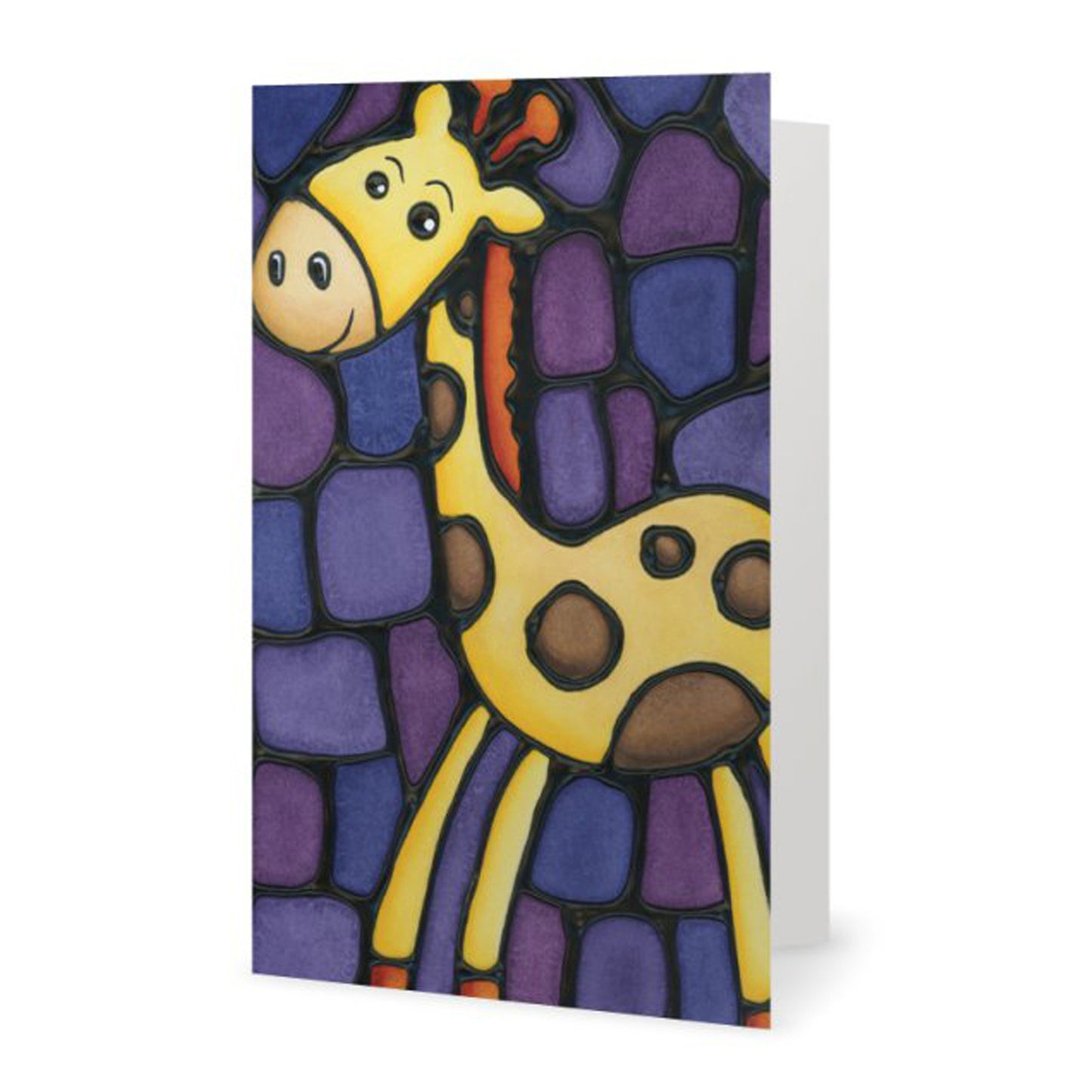 Giraffe (Purple) Large Greeting Card