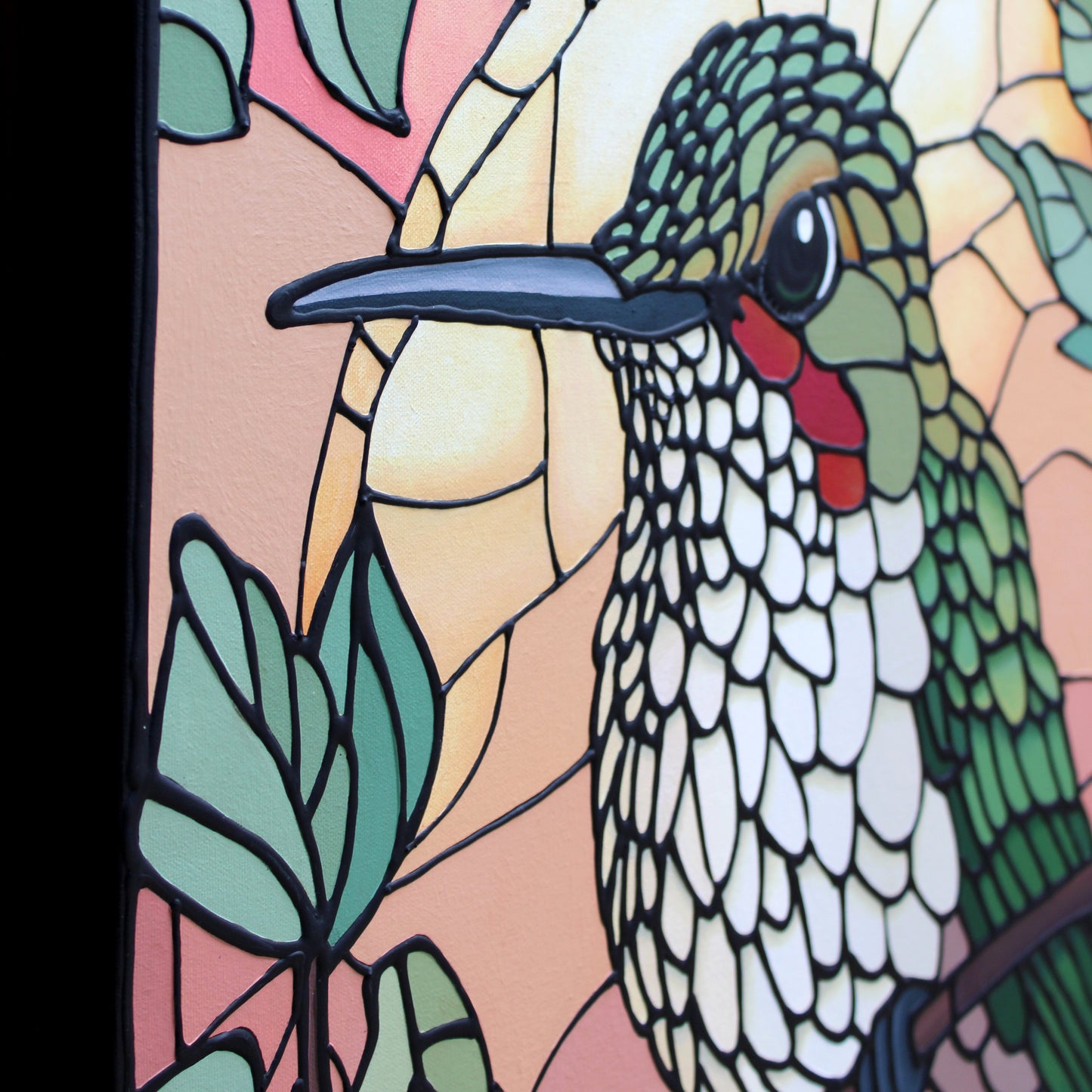Hummingbird Original Painting 24 x 24 inch