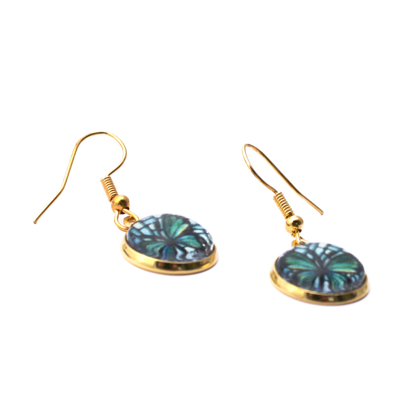 Butterfly Gold Circle Earrings