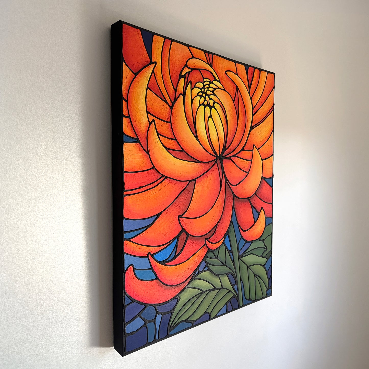 Chrysanthemum Flower Original Painting 22 x 28 inch