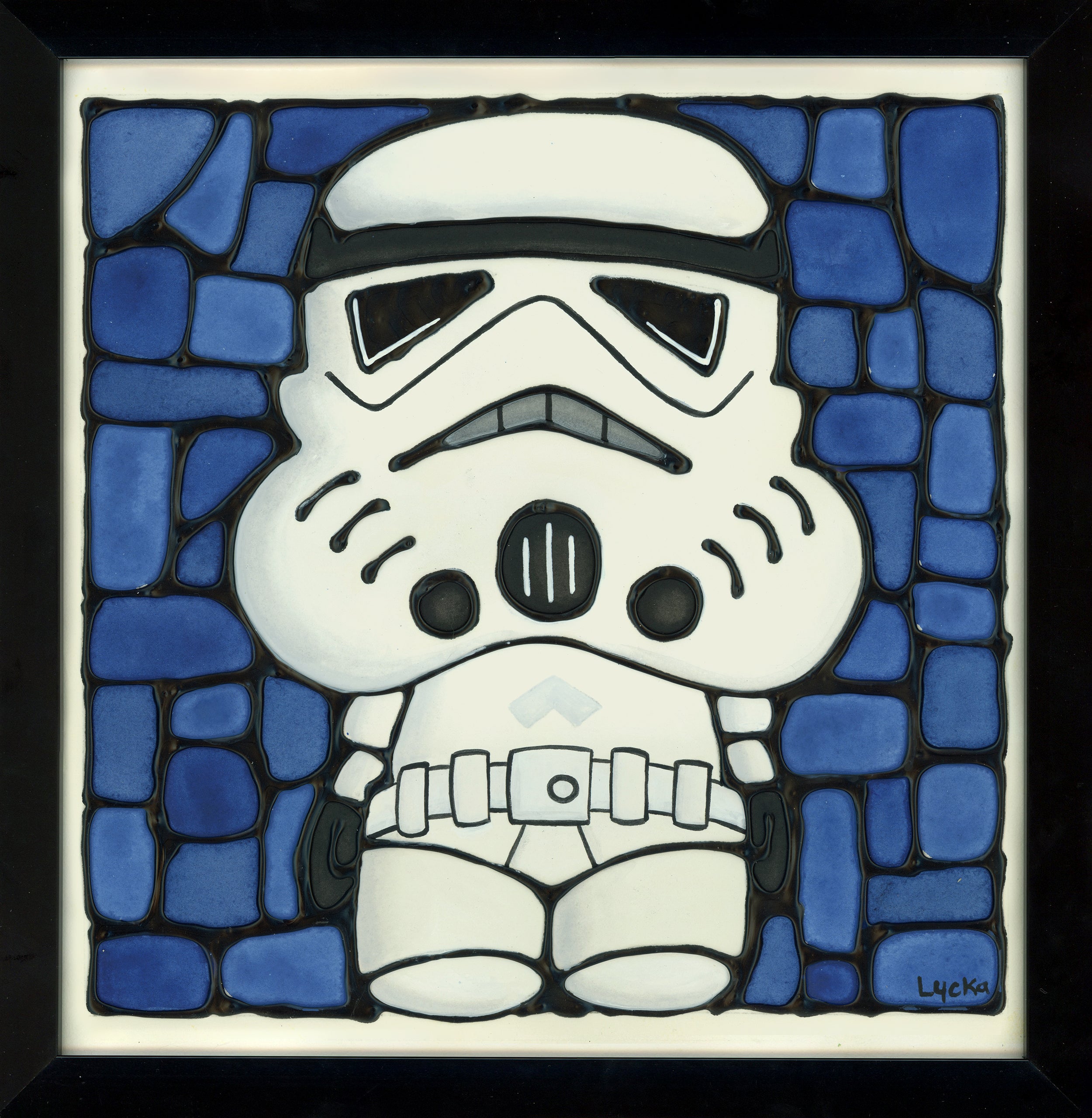 Stormtrooper Original Painting 13" x 13" Framed