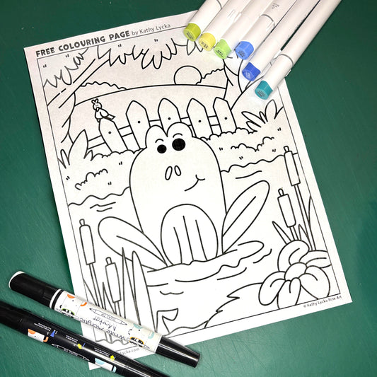 Frog Colouring Page FREE