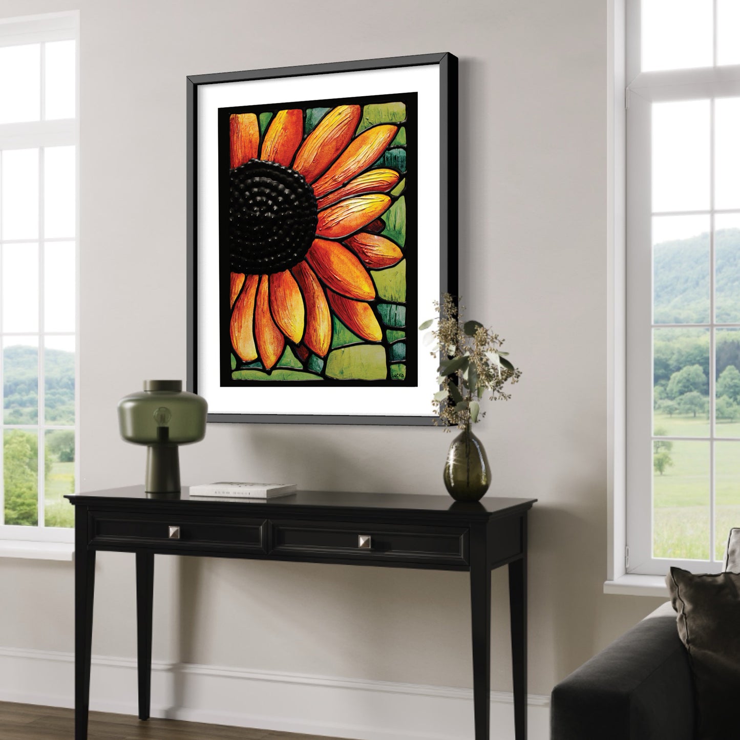 Red Sunflower Art Print