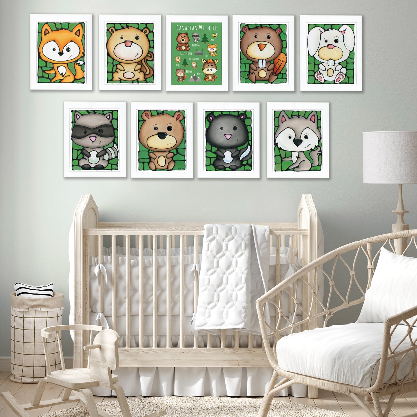 Beaver Nursery Wall Art Print