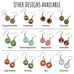 Load image into Gallery viewer, Santa Belt Christmas Dangle Earrings
