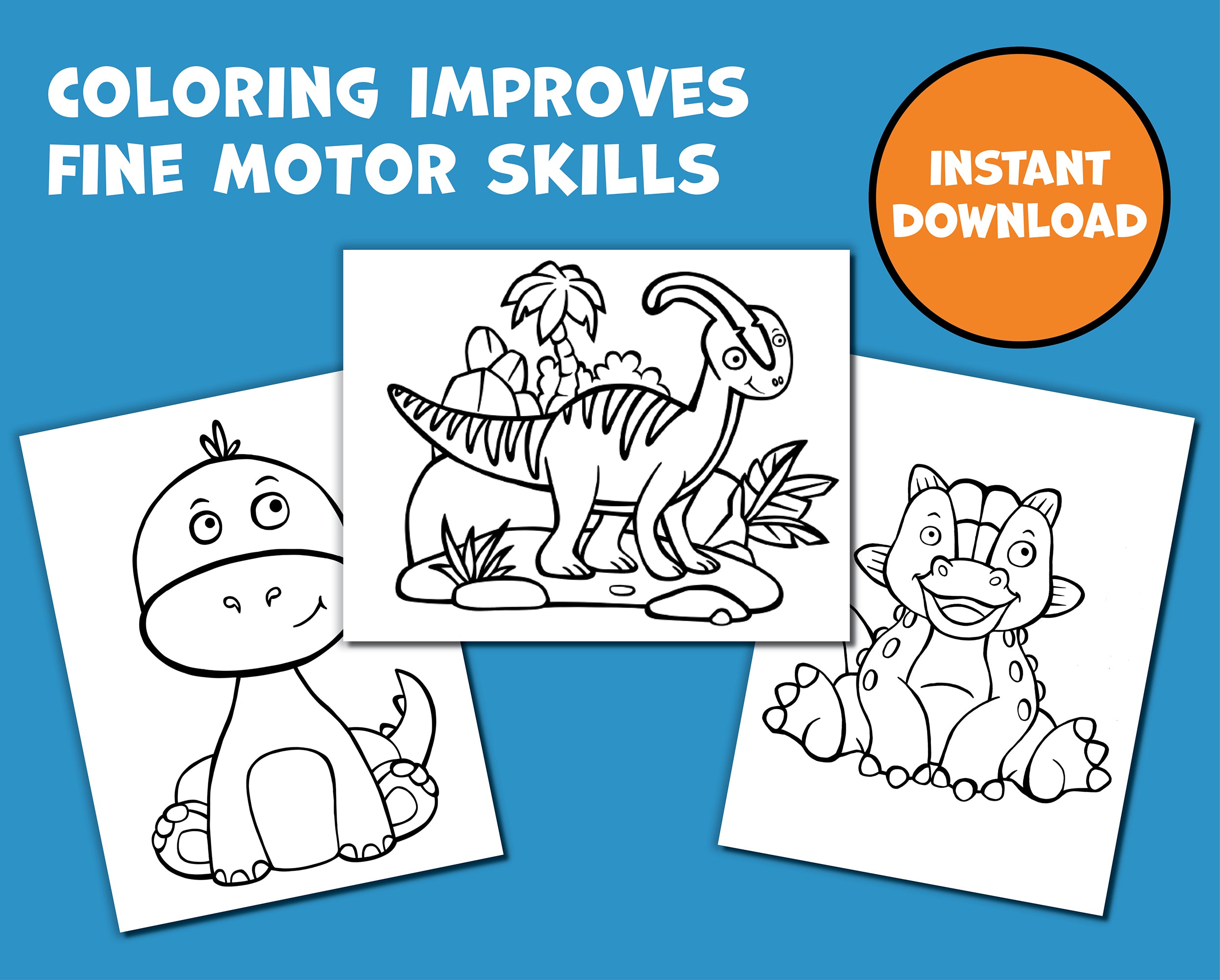 12 Dinosaur Coloring Pages