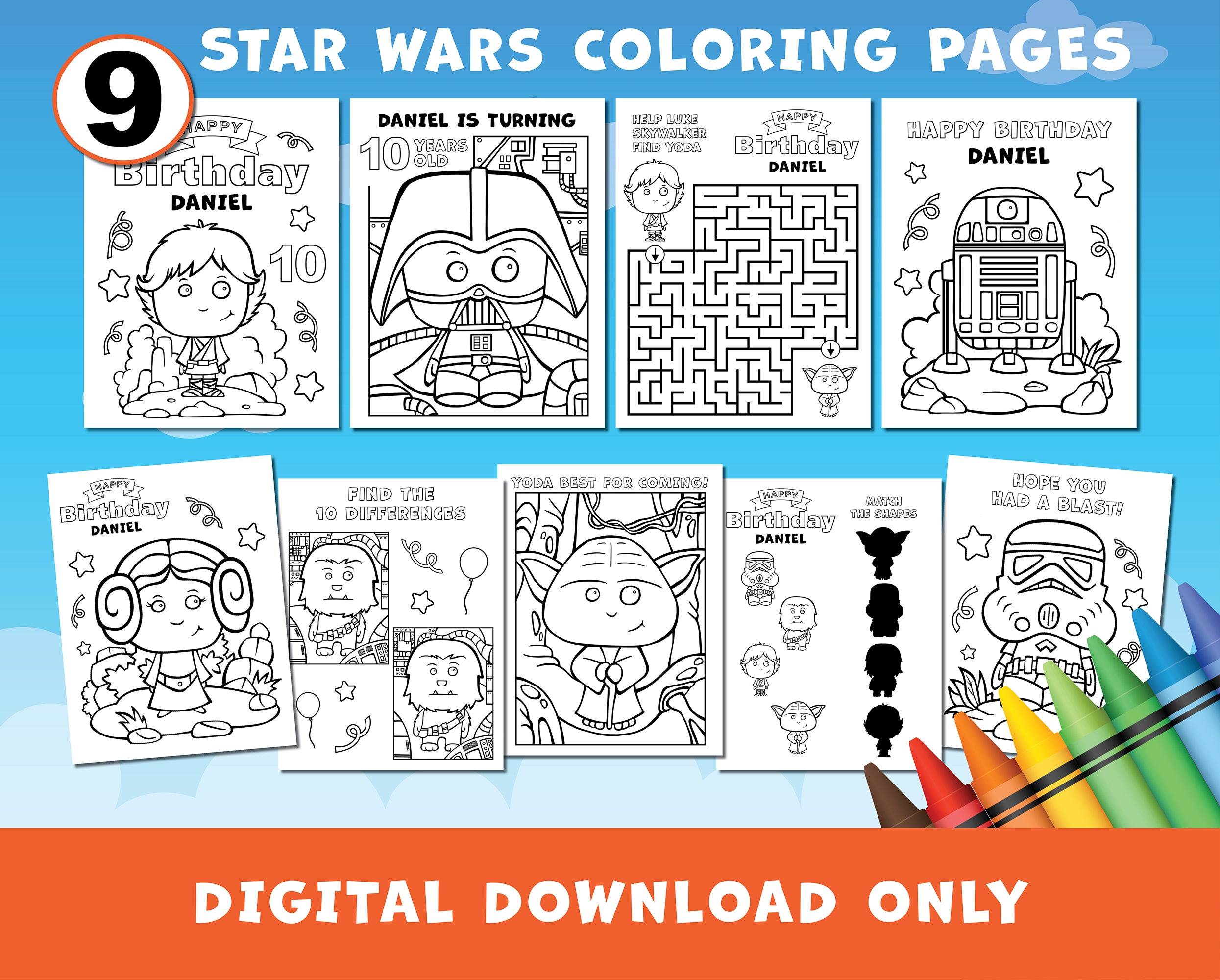 Sci-Fi Birthday Coloring Pages