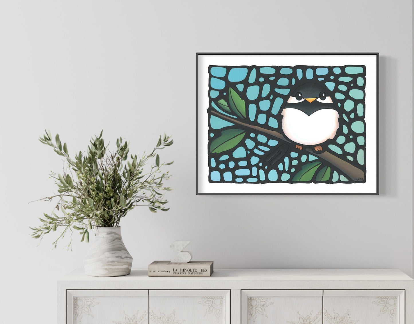 Chickadee Bird Wall Art Print