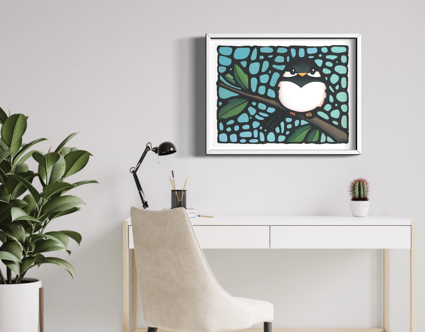 Chickadee Bird Wall Art Print